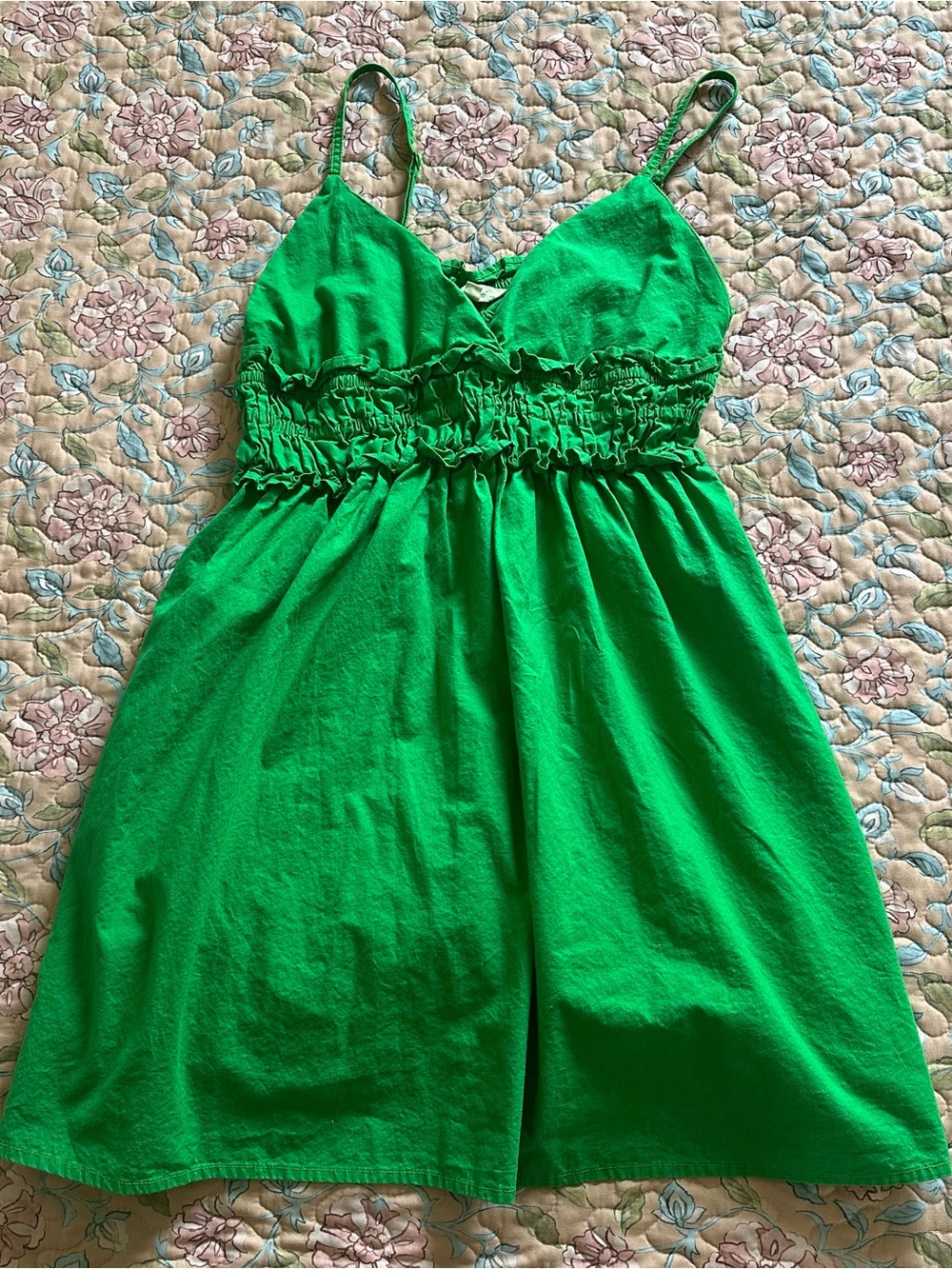 Sim & Sam Kelly Green Smocked Waist Women’s Sundress